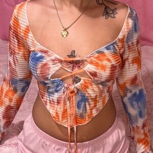 Colorful Tie-Dye Long Sleeve Top